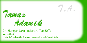 tamas adamik business card